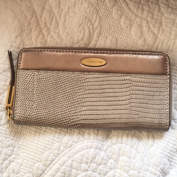 Tahari Handbags - NEW Tahari Metallic Taupe Gray Wallet